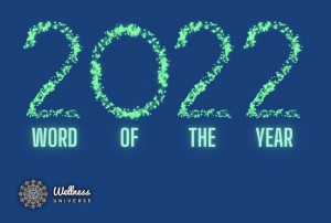 2022 in green with the word of the year