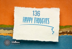 136 Happy Thoughts on a piece of paper