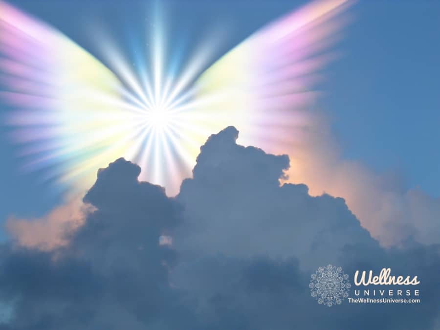 angel wings with clouds